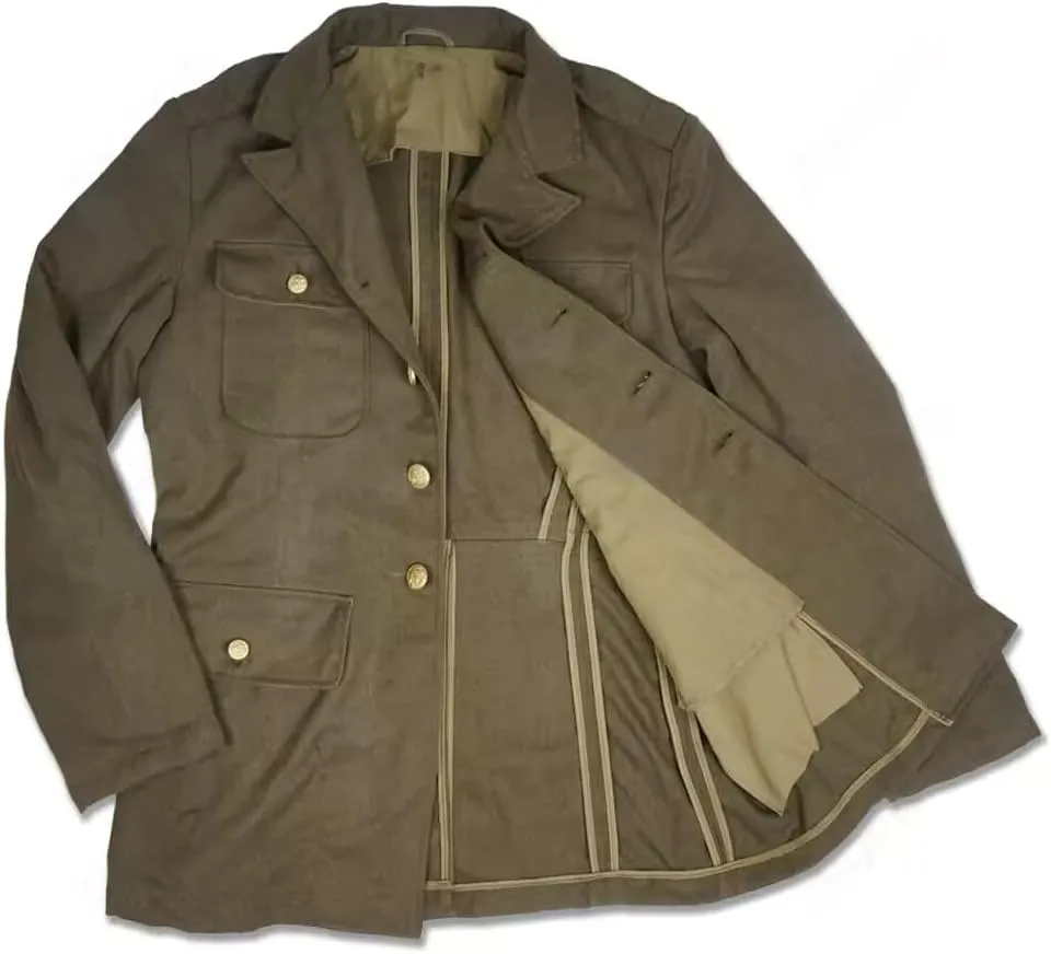 1st Coat WWII US Jacket Retro Uniform Men's Trench Coat Replica WW2 Vintage Cotton Jackets