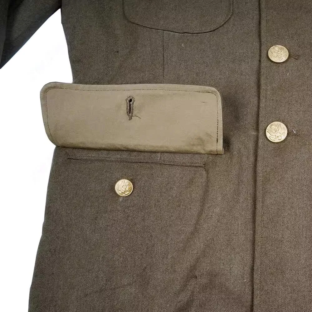 1st Coat WWII US Jacket Retro Uniform Men's Trench Coat Replica WW2 Vintage Cotton Jackets