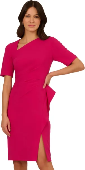 Adrianna Papell Women's Draped Knit Crepe Dress