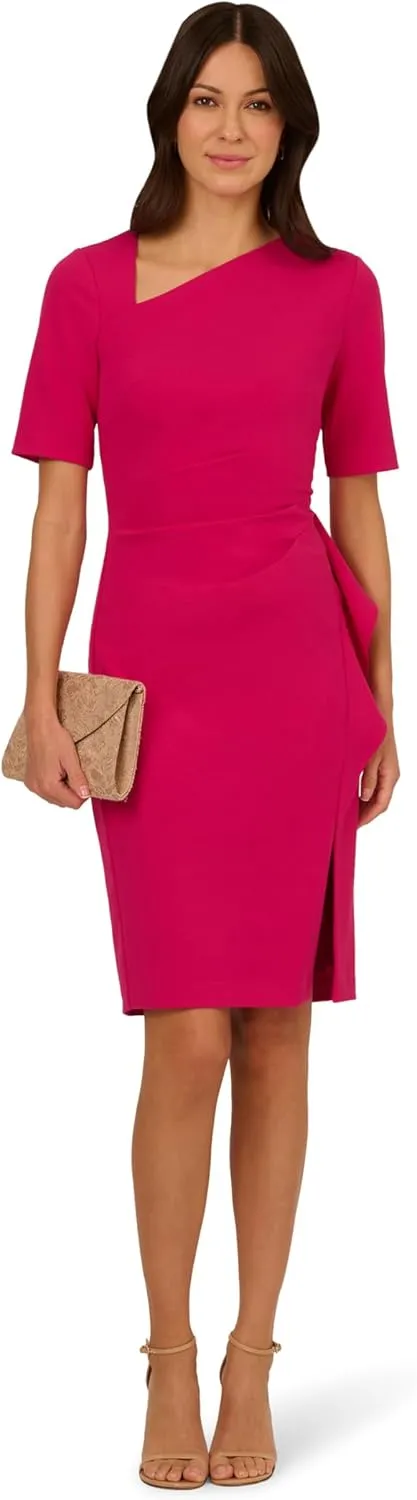 Adrianna Papell Women's Draped Knit Crepe Dress