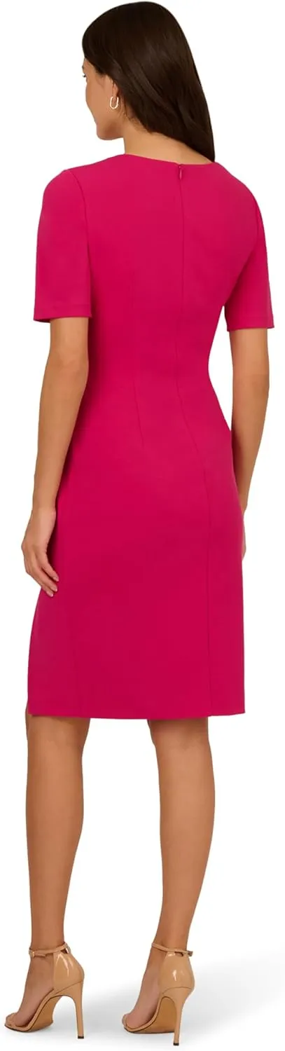 Adrianna Papell Women's Draped Knit Crepe Dress