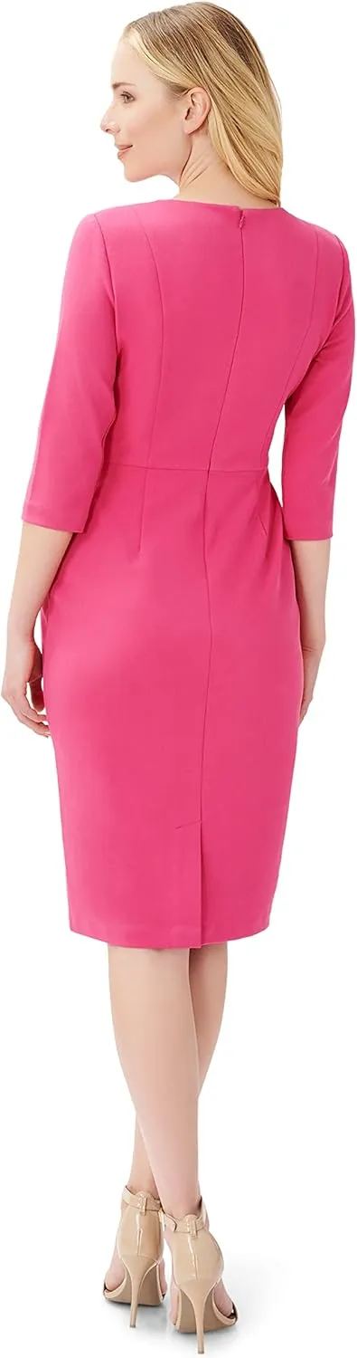 Adrianna Papell Women's Knit Crepe Tie Waist Sheath