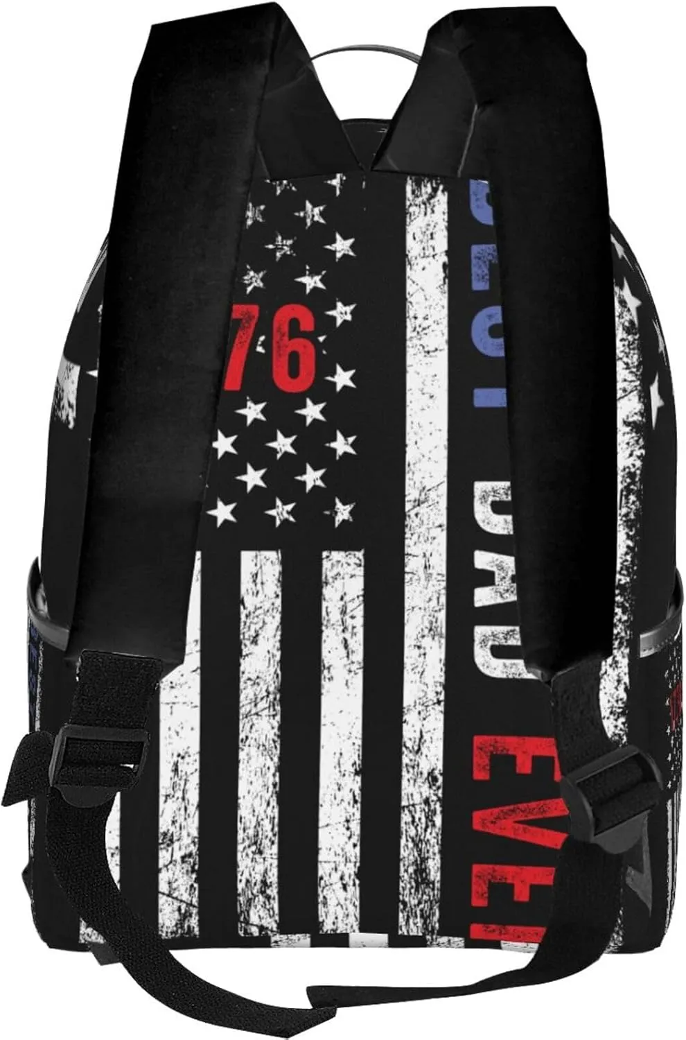 Best Dad Ever Father's Day Vintage American Flag Backpack Lightweight Laptop Backpacks Casual Double Shoulder Backpack For Women Men Travel