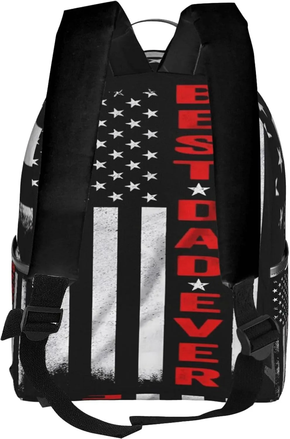 Best Dad Ever Father's Day Vintage American Flag Backpack Lightweight Laptop Backpacks Casual Double Shoulder Backpack For Women Men Travel