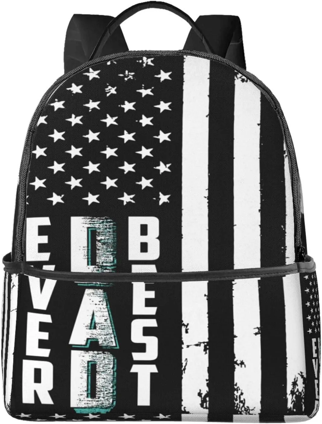Best Dad Ever Father's Day Vintage American Flag Backpack Lightweight Laptop Backpacks Casual Double Shoulder Backpack For Women Men Travel
