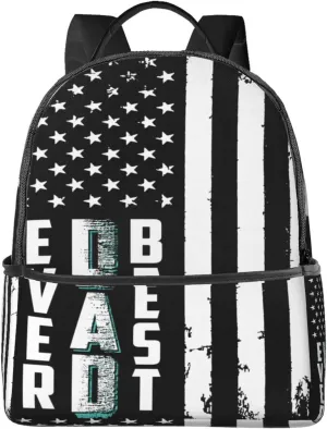 Best Dad Ever Father's Day Vintage American Flag Backpack Lightweight Laptop Backpacks Casual Double Shoulder Backpack For Women Men Travel