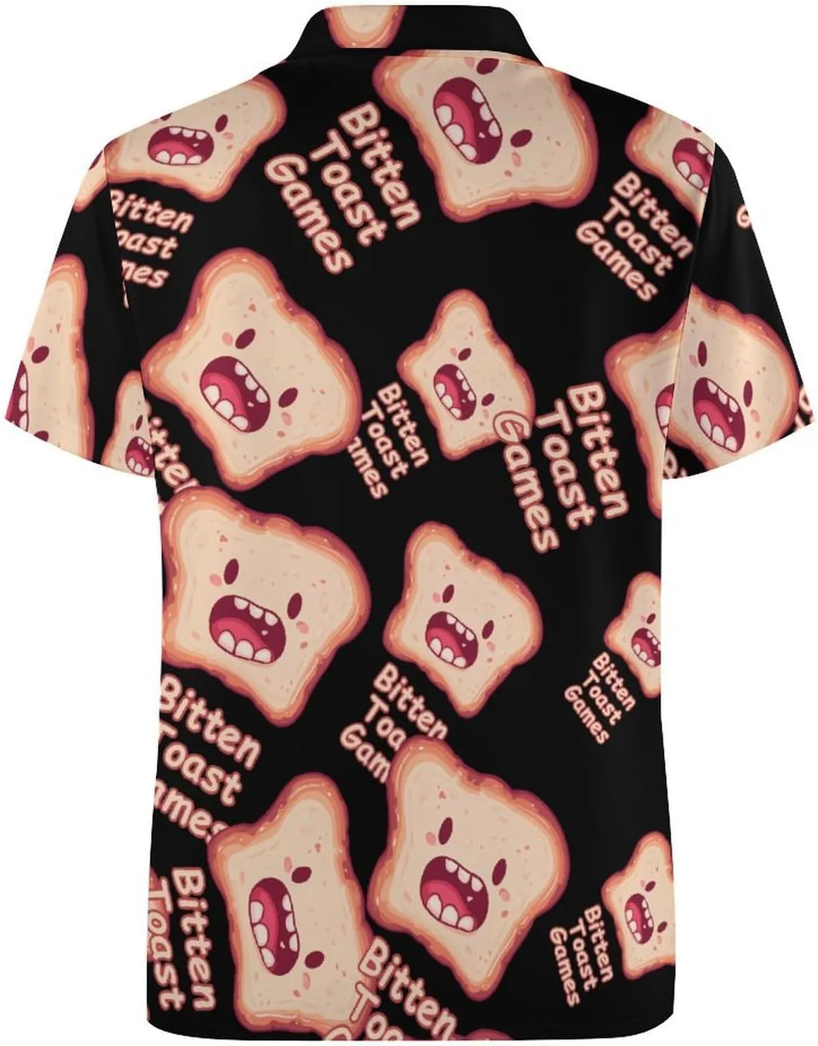 Bitten Toast Games Mens Polo Shirts Quick Dry Short Sleeve T-shirts Slim Tennis Collared Tees Tops
