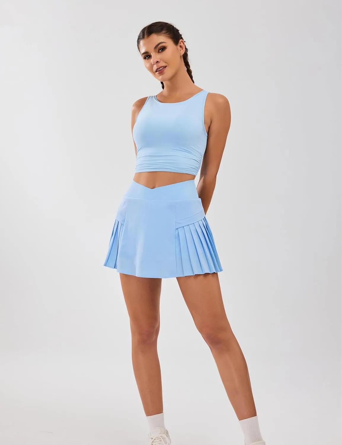 Blooming Jelly Womens Tennis Skirts High Waisted Tummy Control Pleated Athletic Skorts Trendy Summer Golf Skorts with Pockets