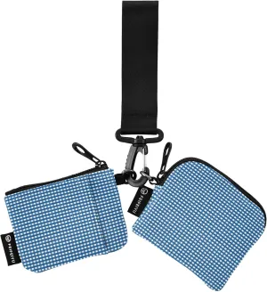 Blue Gingham Women's Card Cases Change Holder Slim Portable ID Card Holders Protector with Wristle Strap for Men Women 2 Packs