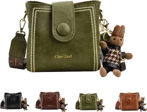 Bootara Bucket Bag, Women's Vintage Bunny Charm Bucket Bag, Vintage Crossbody Bag With Adjustable Wider Shoulder Strap