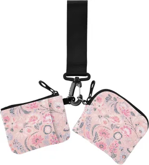Botanical Pattern Dual Wristlet Wallets for Women Slim Detachable Women Credit Card Case Coin Purse with Wristle Strap for Work Travel 2 Pcs