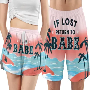 Camelliaa Shop Personalized Summer Tropical Vibe If Lost Return to Bae I'm Bae Hawaiian Shorts/Women's Board Shorts XS-5XL