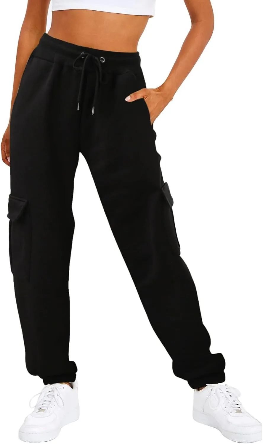 Cinch Bottom Sweatpants for Women Aesthetic Clothes Jogger High Waist Drawstring Loose Fit Lounge Trouser with Pockets