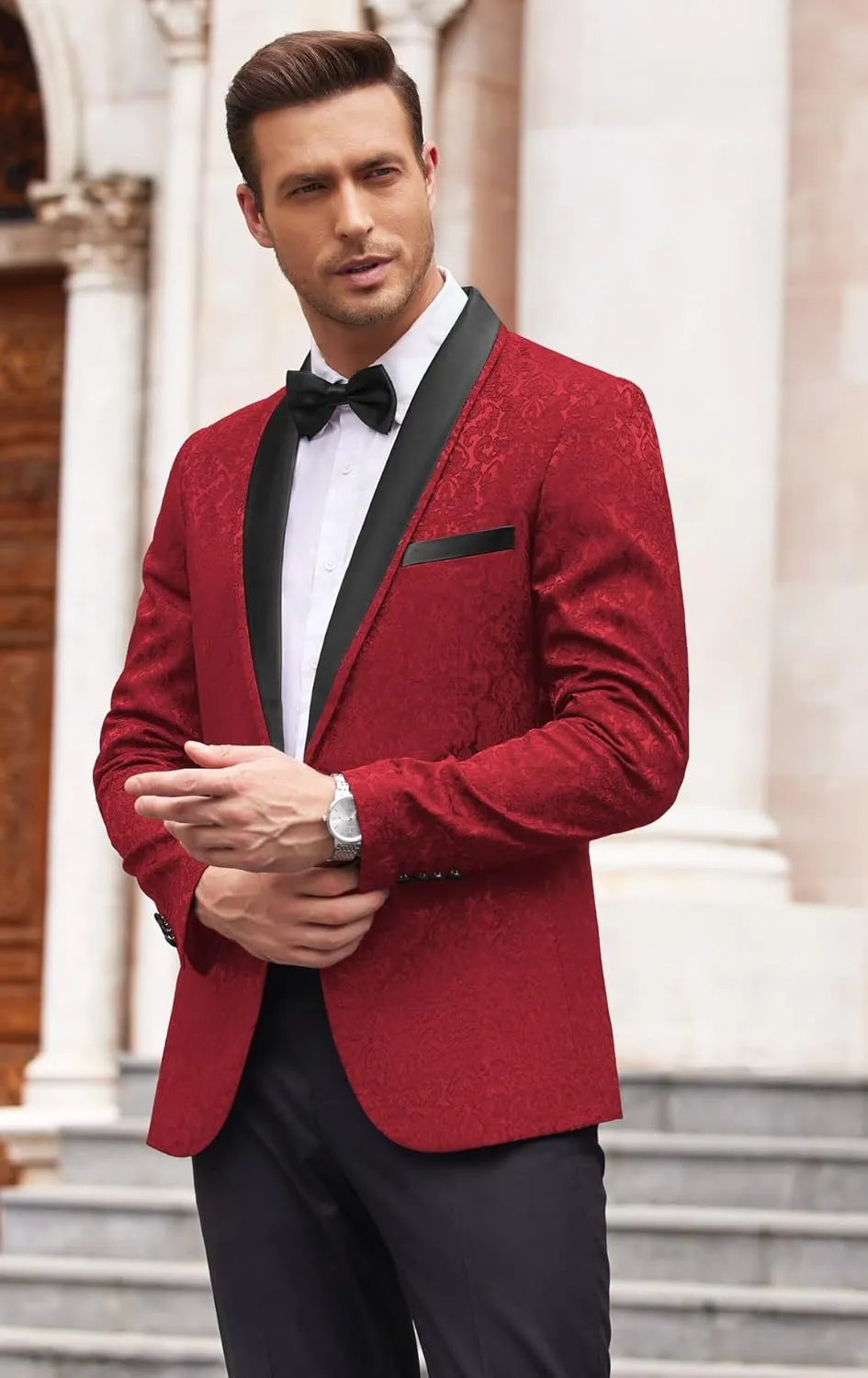 COOFANDY Men's Floral Tuxedo Suit Jacket Slim Fit Dinner Jacket Party Prom Wedding Blazer Jackets