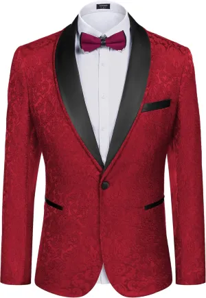 COOFANDY Men's Floral Tuxedo Suit Jacket Slim Fit Dinner Jacket Party Prom Wedding Blazer Jackets