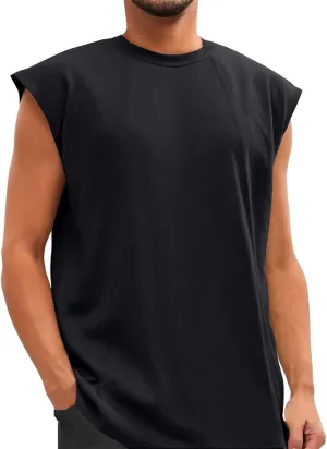 Cool Quick Dry Running Tunics Mens Athletic Sleeveless Tank Tops Gym Workout Muscle Outdoor Tees