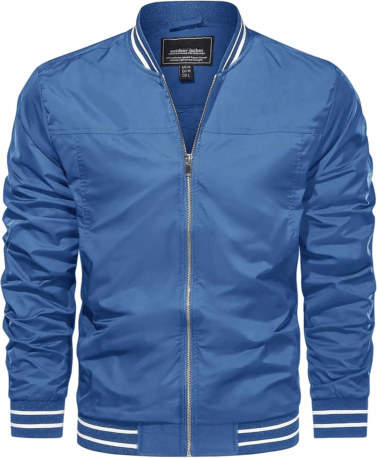 CRYSULLY Men's Bomber Jacket Fall Lightweight Casual Windbreaker Full Zip Coats Jackets