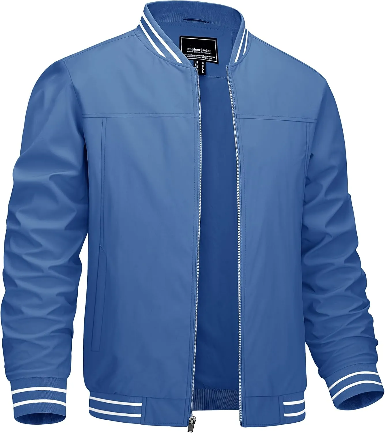 CRYSULLY Men's Bomber Jacket Fall Lightweight Casual Windbreaker Full Zip Coats Jackets