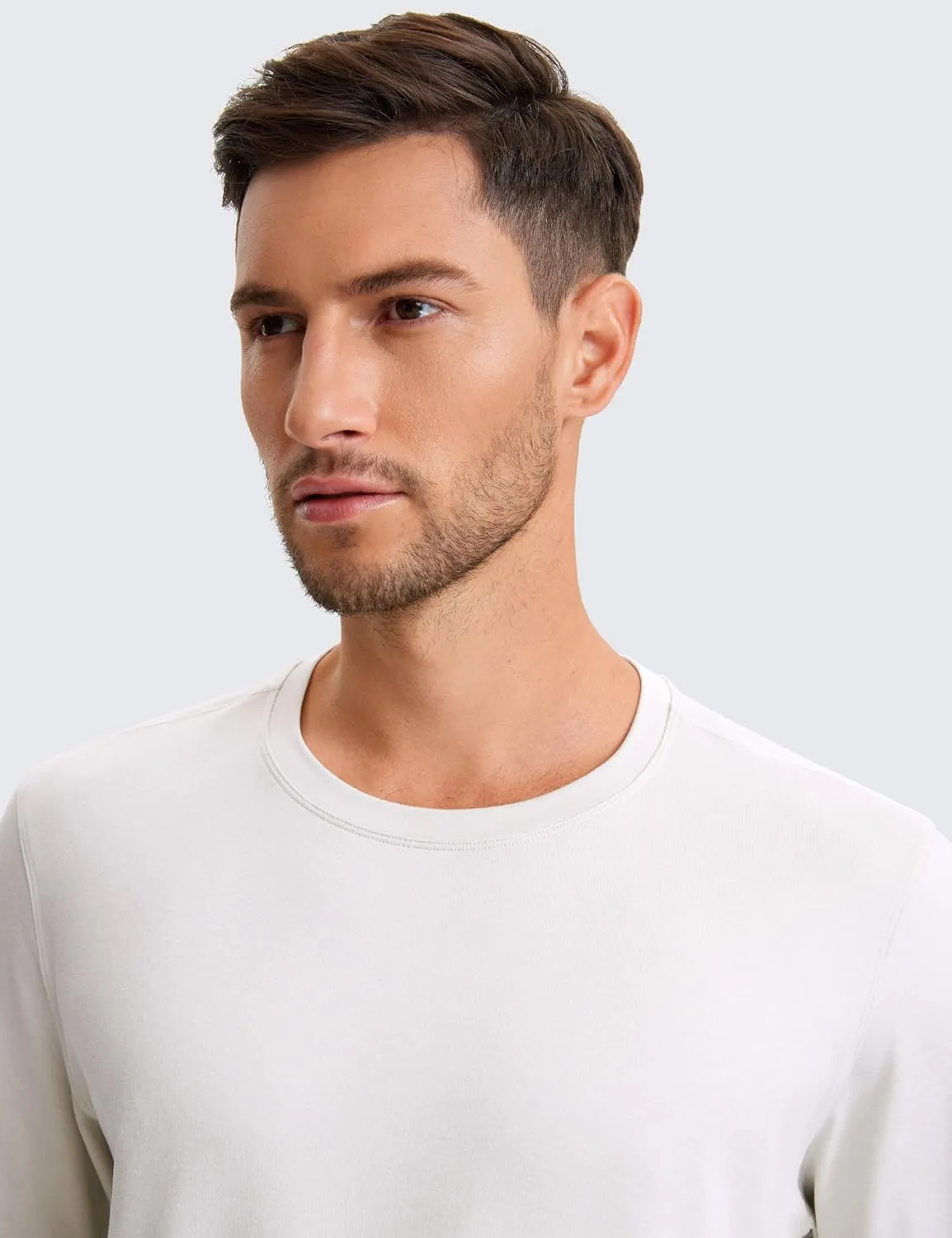 CRZ YOGA Cloud Jersey Mens Long Sleeve Shirts Breathable Casual Workout Crewneck T-Shirts Soft Basic Tops