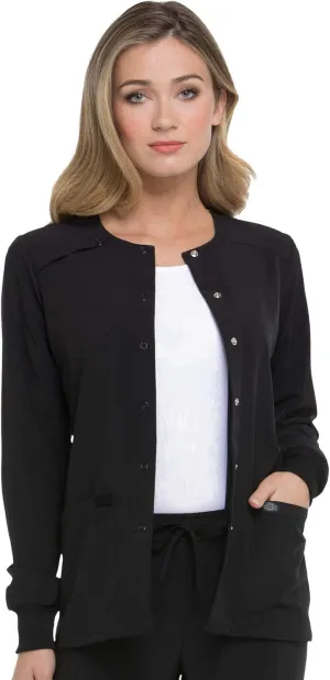 Dickies Scrub Jackets for Woman Snap Front Warm-up Jacket with 2 Pockets - DK305
