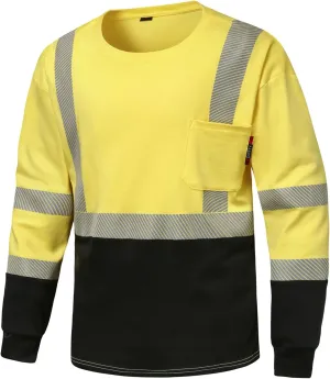 FR Shirt 6 oz 100% Cotton Hi Vis Flame Resistant Shirts for Men,Welding Shirt CAT2 Long-Sleeved Shirts