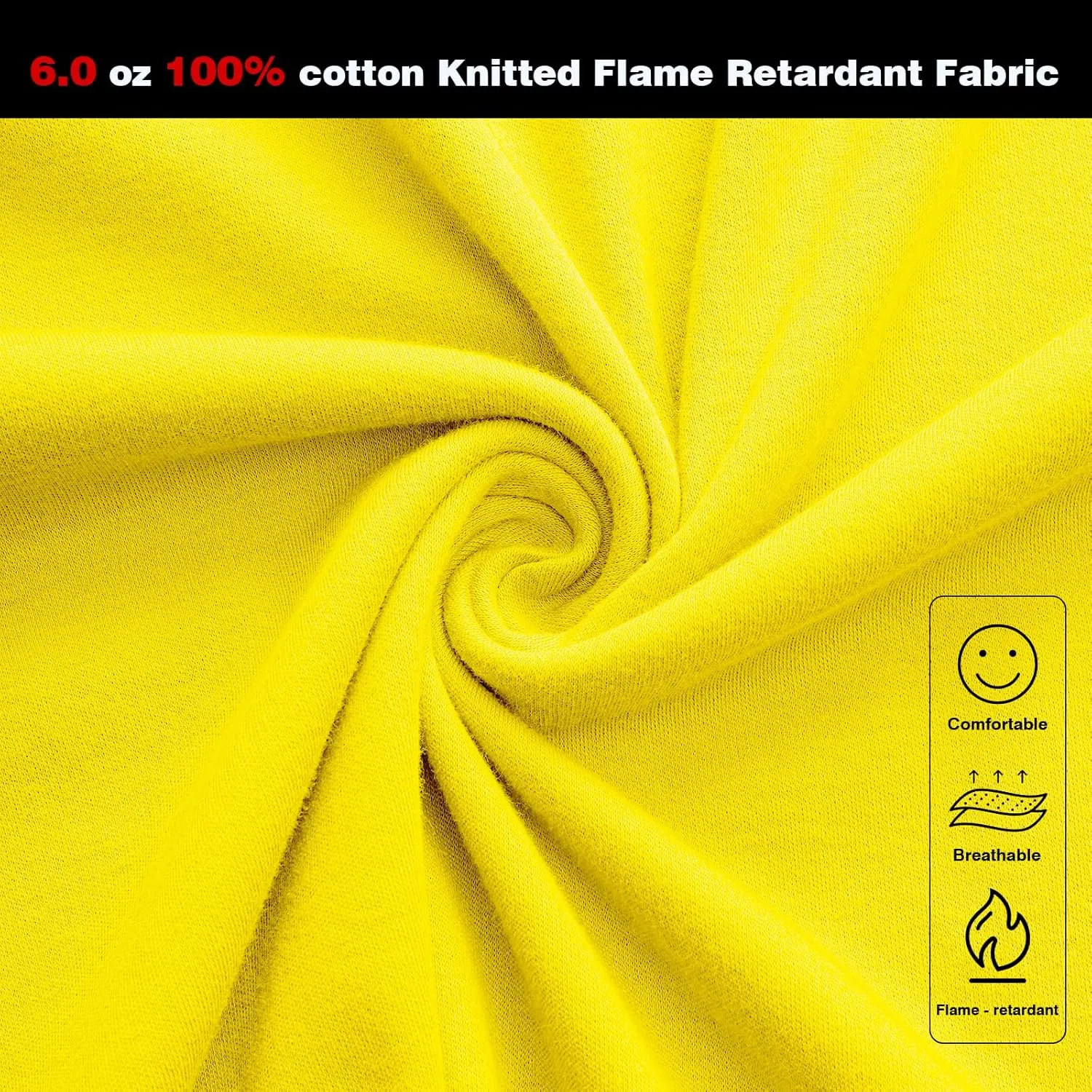 FR Shirt 6 oz 100% Cotton Hi Vis Flame Resistant Shirts for Men,Welding Shirt CAT2 Long-Sleeved Shirts
