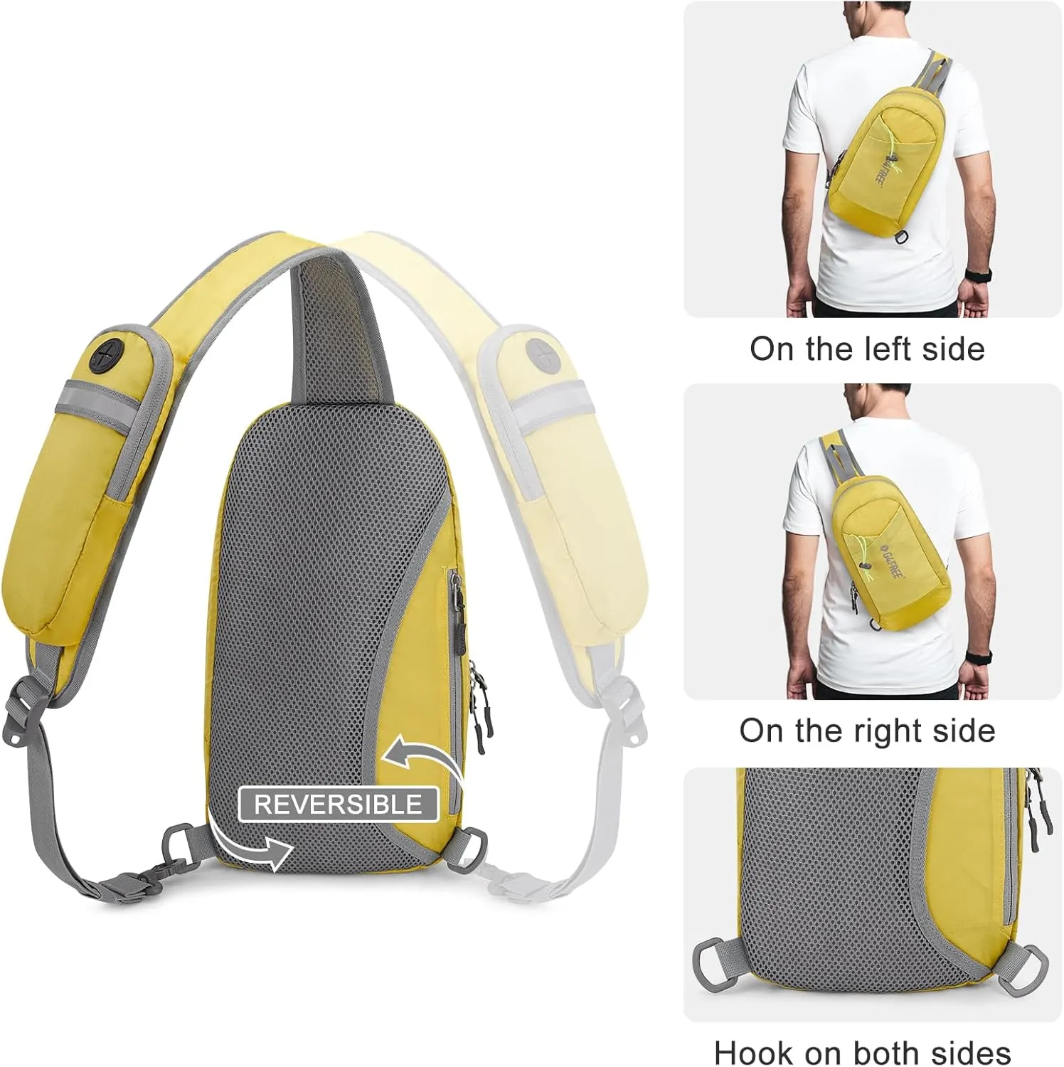 G4Free Sling Bag RFID Blocking Crossbody Backpack with Front Pocket Hiking Daypack Chest Bag for Women Men