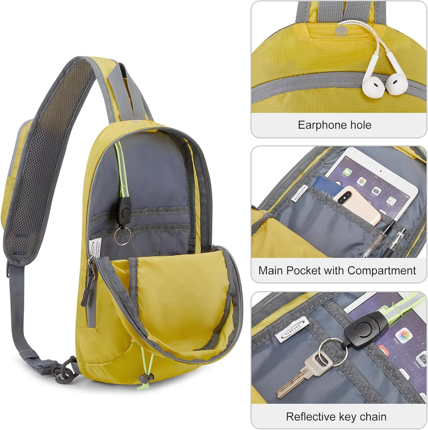 G4Free Sling Bag RFID Blocking Crossbody Backpack with Front Pocket Hiking Daypack Chest Bag for Women Men