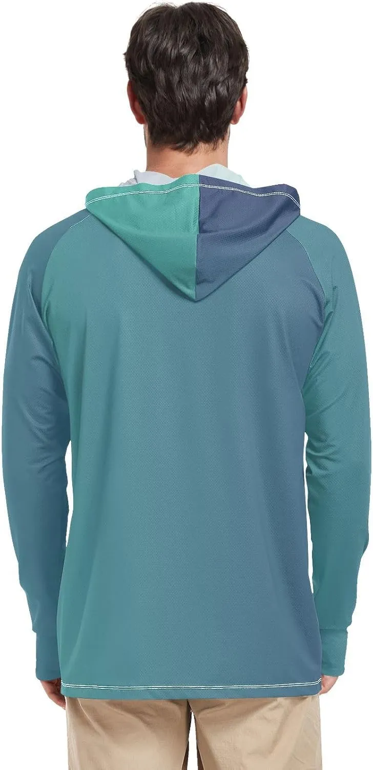 GAIGEO SPF Shirts for Men Long Sleeve, Quick Dry Shirts for Men for Hiking, Fishing, Outdoor Activities Malachite