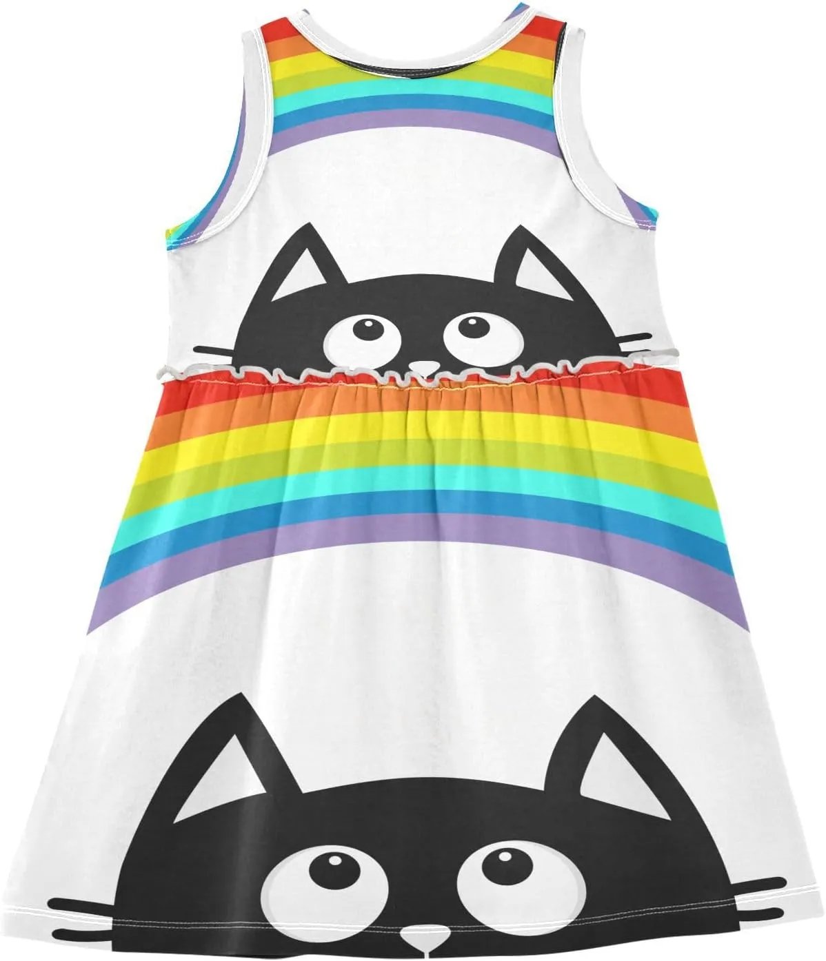Girls Summer Dress Toddler Girls Sleeveless Dress Cotton Kids Casual Sundress Teens Party Dresses 2-8 Years