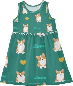 Girls Summer Dress Toddler Girls Sleeveless Dress Cotton Kids Casual Sundress Teens Party Dresses 2-8 Years