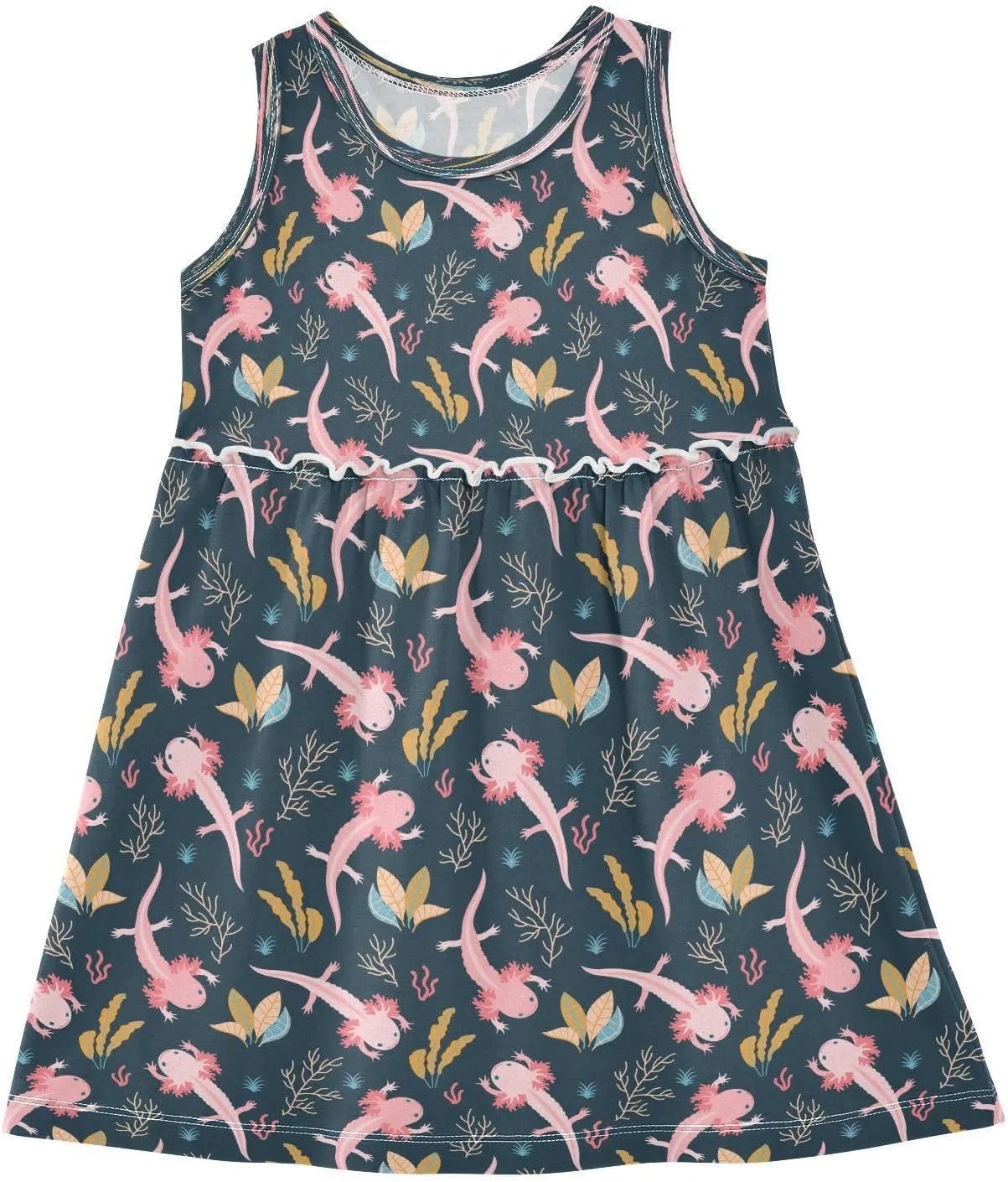 Girls Summer Dress Toddler Girls Sleeveless Dress Cotton Kids Casual Sundress Teens Party Dresses 2-8 Years