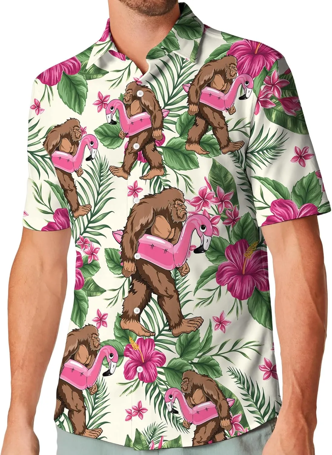 Hawaiian Shirt for Men Short Sleeve Funny Print Button Down Shirts