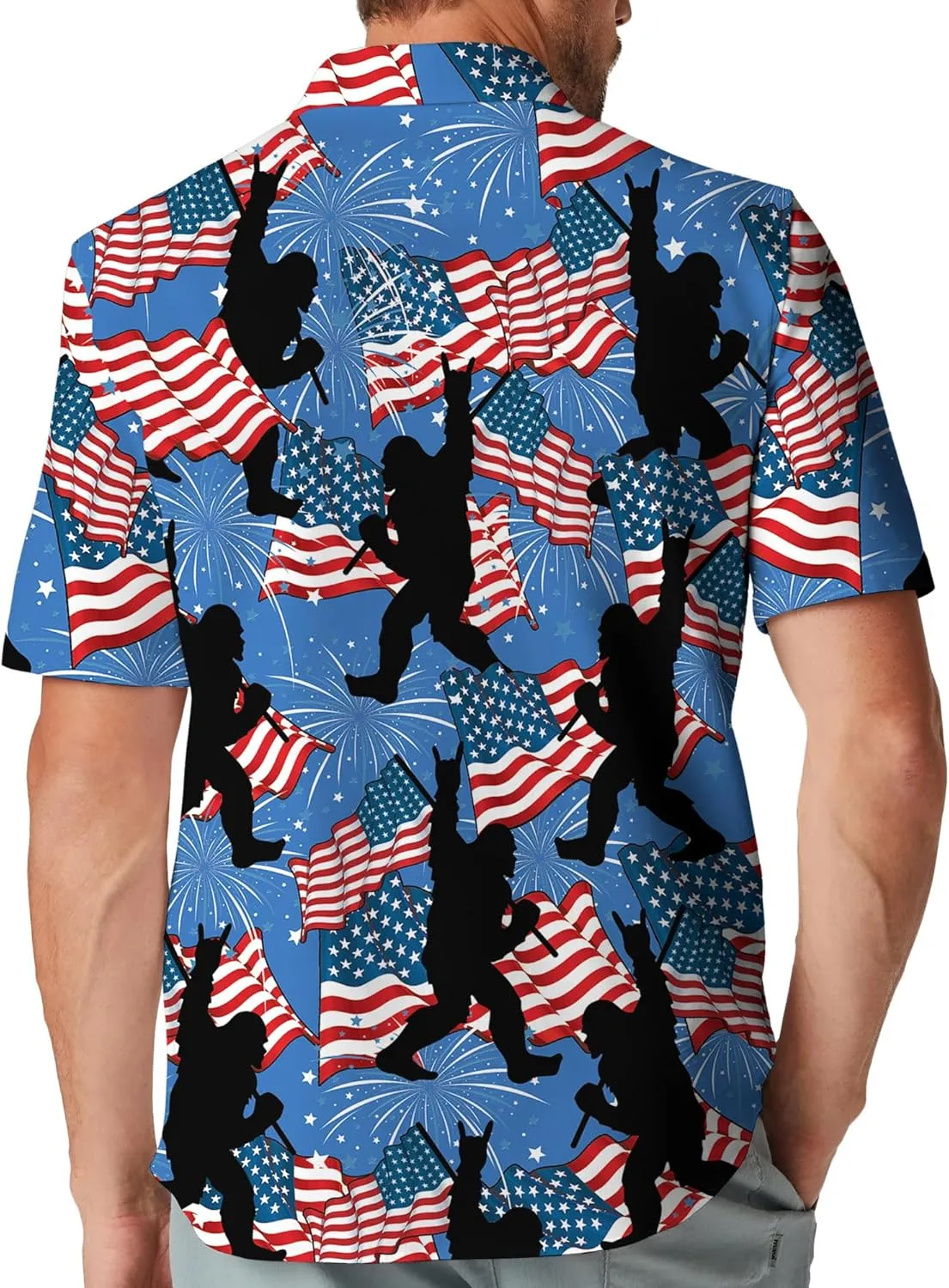 Hawaiian Shirt for Men Short Sleeve Funny Print Button Down Shirts