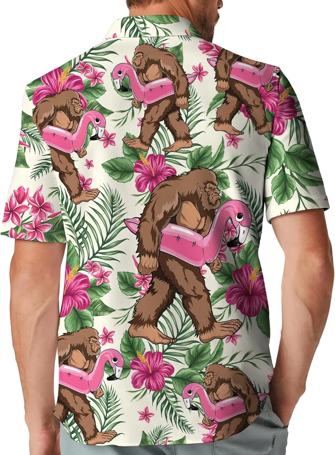 Hawaiian Shirt for Men Short Sleeve Funny Print Button Down Shirts