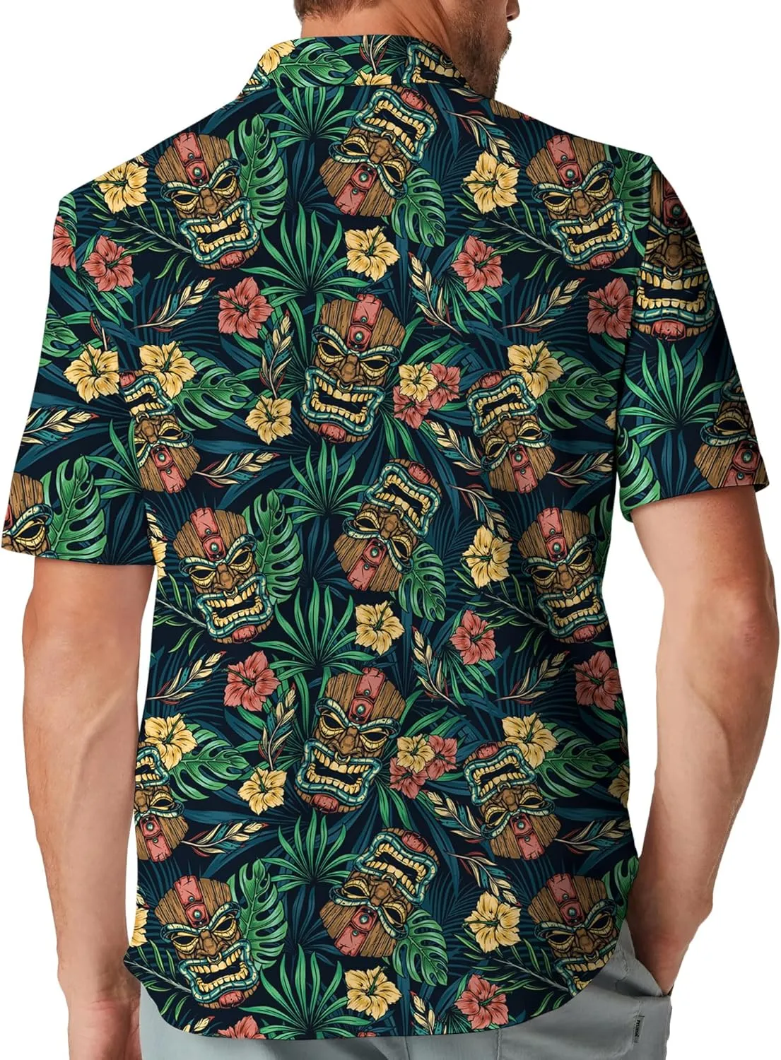 Hawaiian Shirt for Men Short Sleeve Funny Print Button Down Shirts