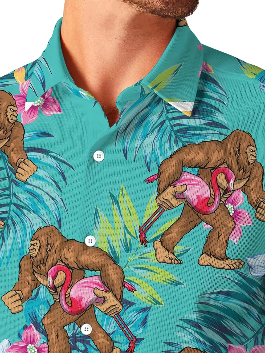 Hawaiian Shirt for Men Short Sleeve Funny Print Button Down Shirts