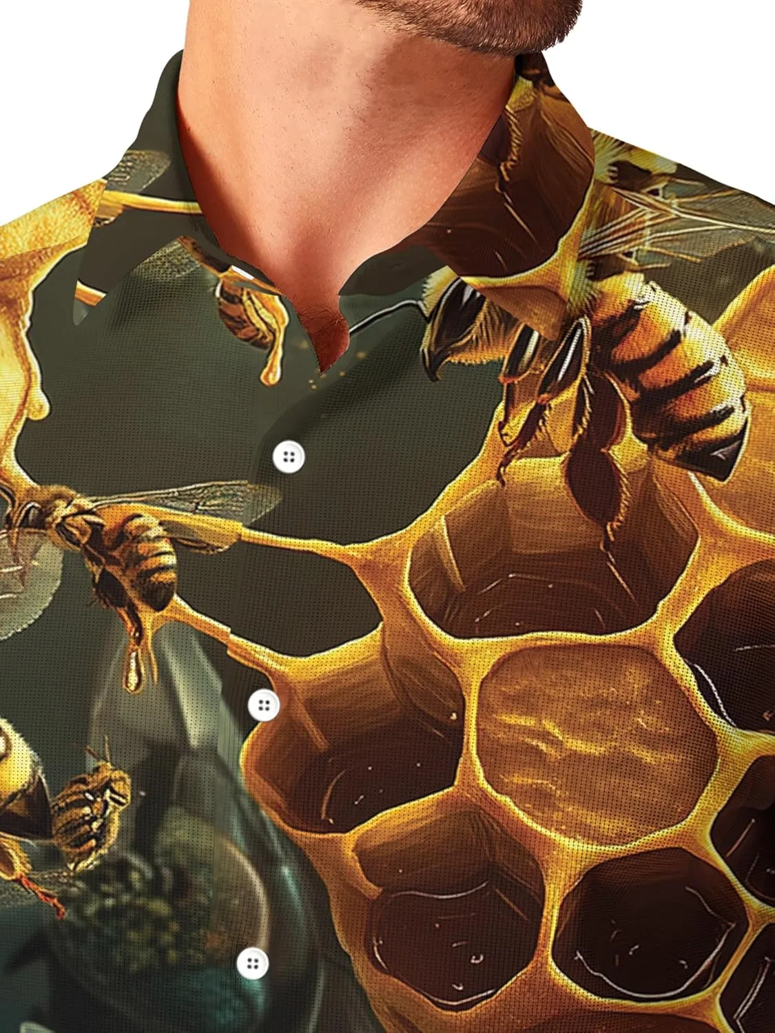 Hawaiian Shirt for Men Short Sleeve Funny Print Button Down Shirts