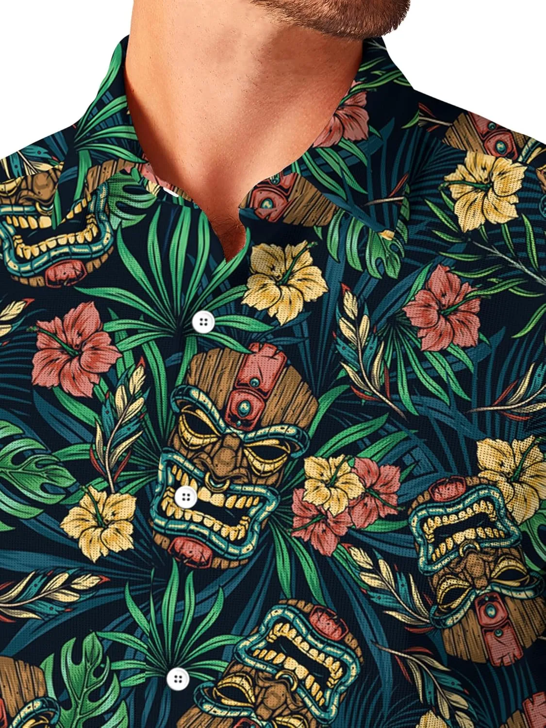 Hawaiian Shirt for Men Short Sleeve Funny Print Button Down Shirts