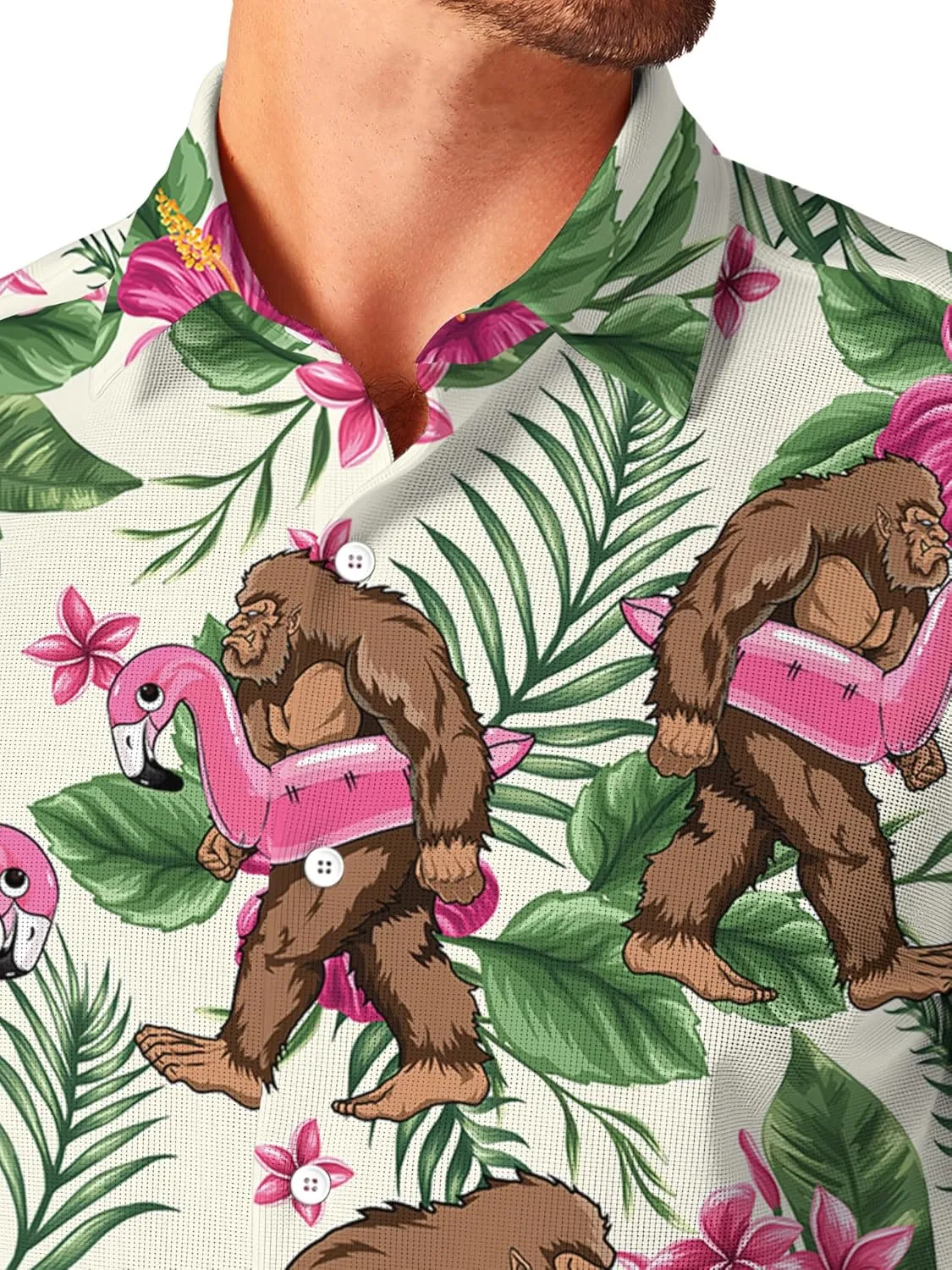 Hawaiian Shirt for Men Short Sleeve Funny Print Button Down Shirts