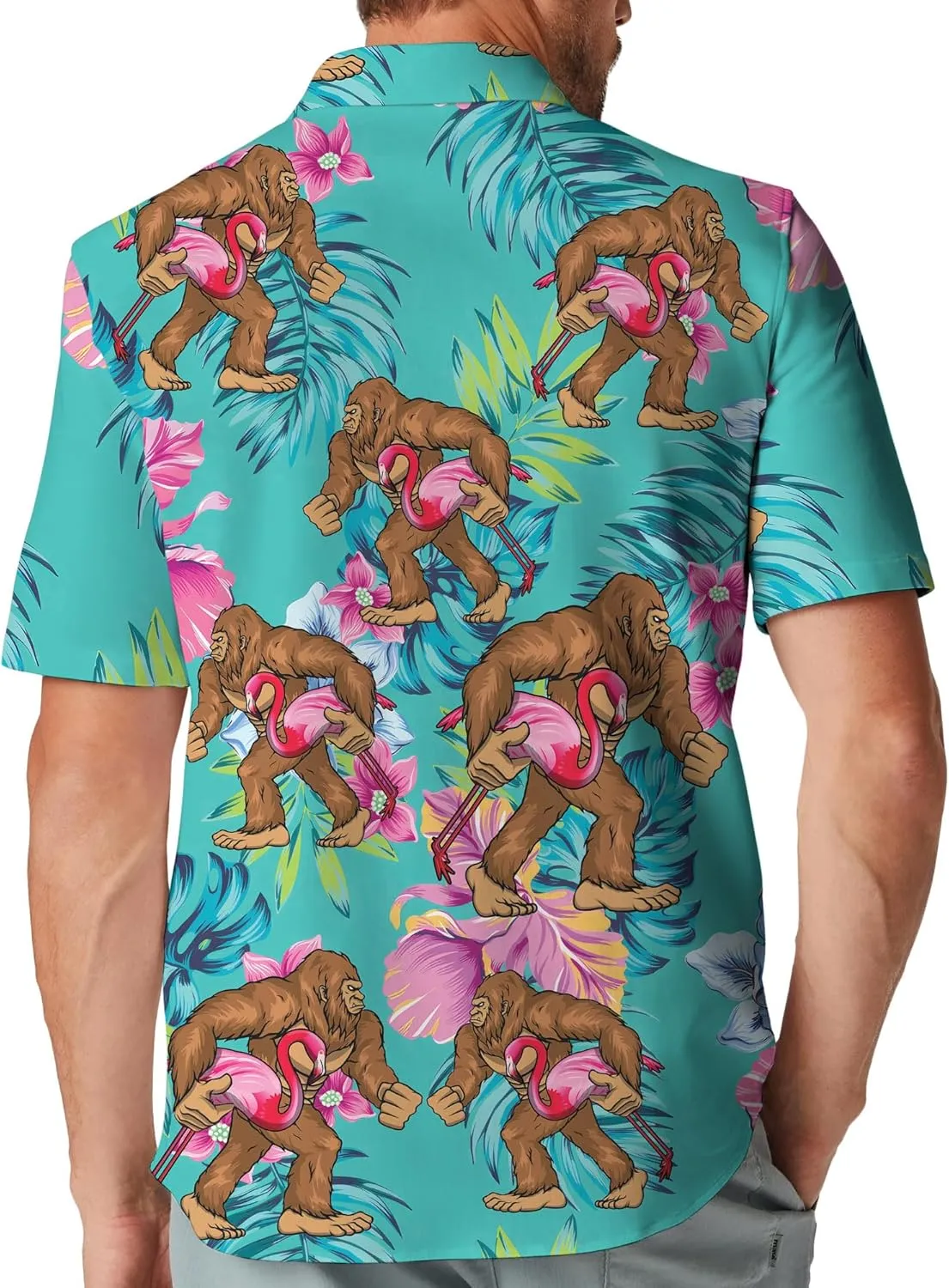 Hawaiian Shirt for Men Short Sleeve Funny Print Button Down Shirts