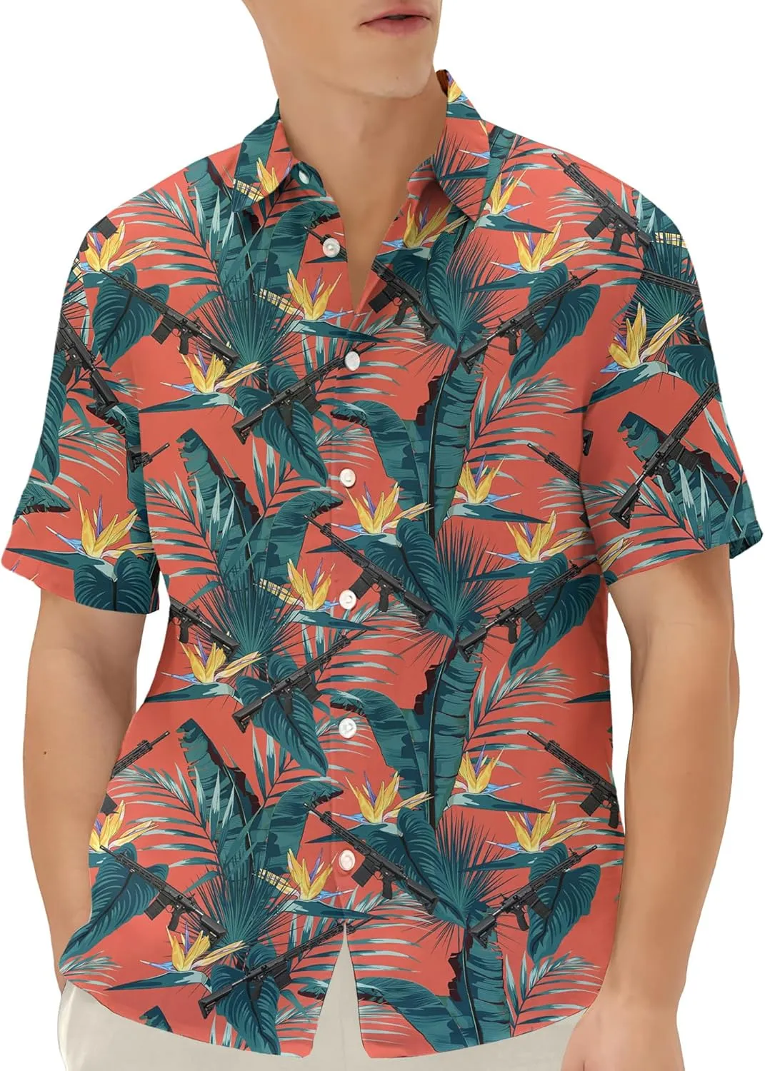 Hawaiian Shirt for Men Summer Funny Short Sleeve Aloha Button Down Shirts