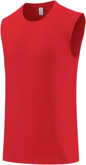 HNVAVQ Men's Gym Tank Tops Sleeveless Workout T-Shirts Quick Dry Athletic Shirts Running Vest