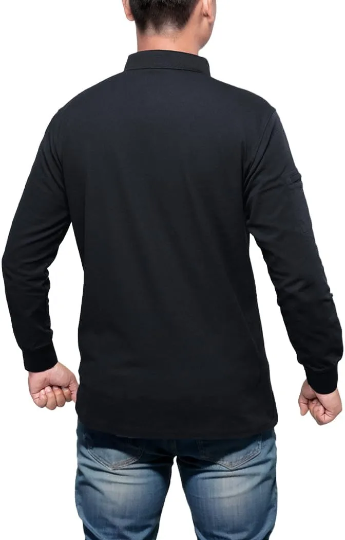 IDOGEAR Men's Shirts Long Sleeve Golf Shirt Quick Dry Collar Shirts Tactical Casual Work Fish Outdoor Clothing