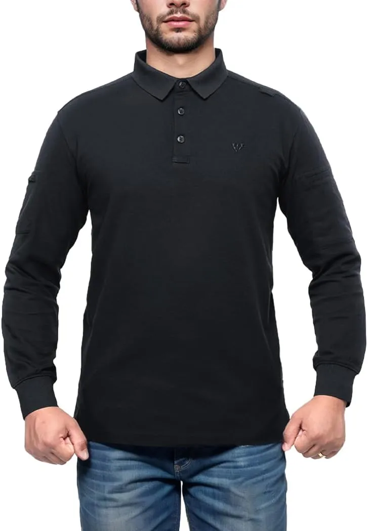 IDOGEAR Men's Shirts Long Sleeve Golf Shirt Quick Dry Collar Shirts Tactical Casual Work Fish Outdoor Clothing