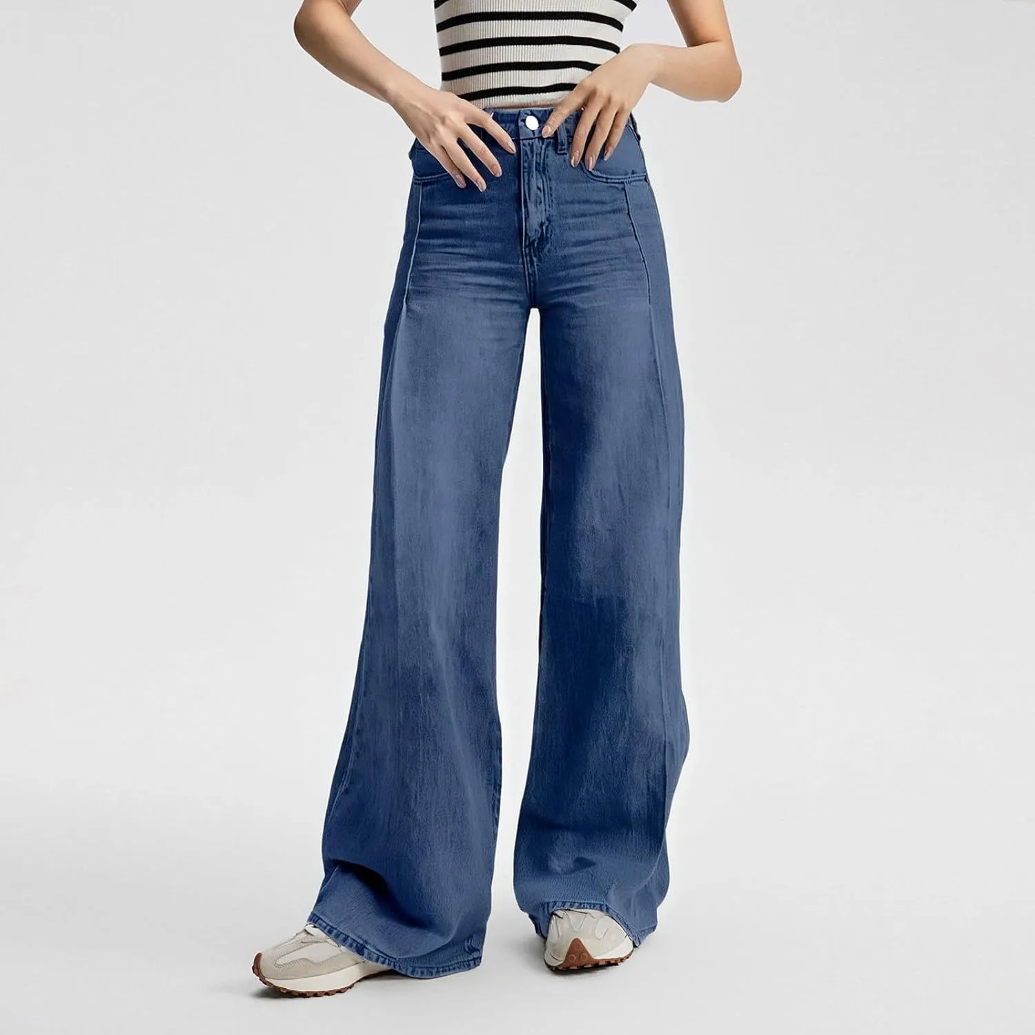 Jeans Women Cargo, Flare Jeans Petite Baggy High Waisted 2025 Trendy Wide Leg Summer Trousers Stretchy