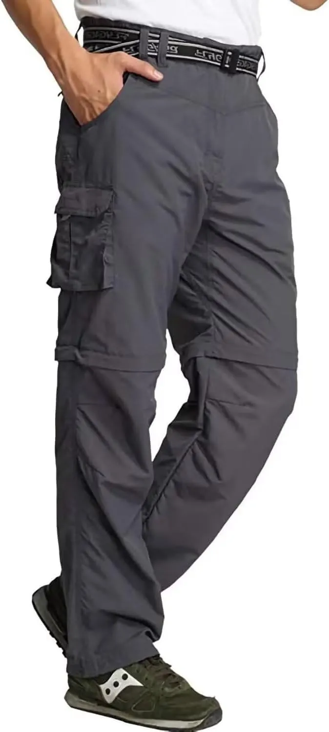 JOMLUN Mens Hiking Pants Zip Off Cargo Pants Lightweight Quick Dry Convertible Outdoor Shorts