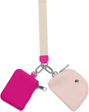 Keychain Wristlets Wallets,ULIFESTAR 1PCS Mini Zip Around Keychain Wristlets Wallets Small Portable Dual Pounch Wristlets Detachable Coin Purse Pocket Gifts for Women Travel Outdoors