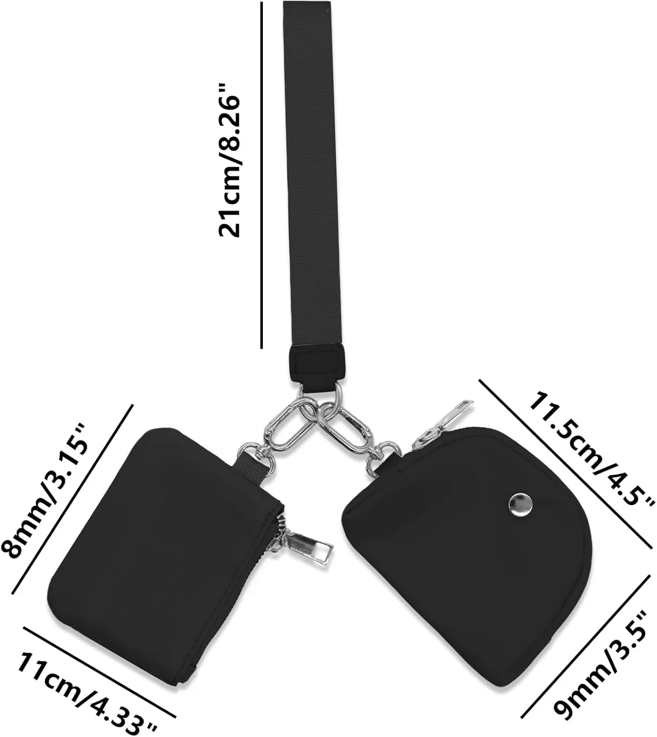 Keychain Wristlets Wallets,ULIFESTAR 1PCS Mini Zip Around Keychain Wristlets Wallets Small Portable Dual Pounch Wristlets Detachable Coin Purse Pocket Gifts for Women Travel Outdoors
