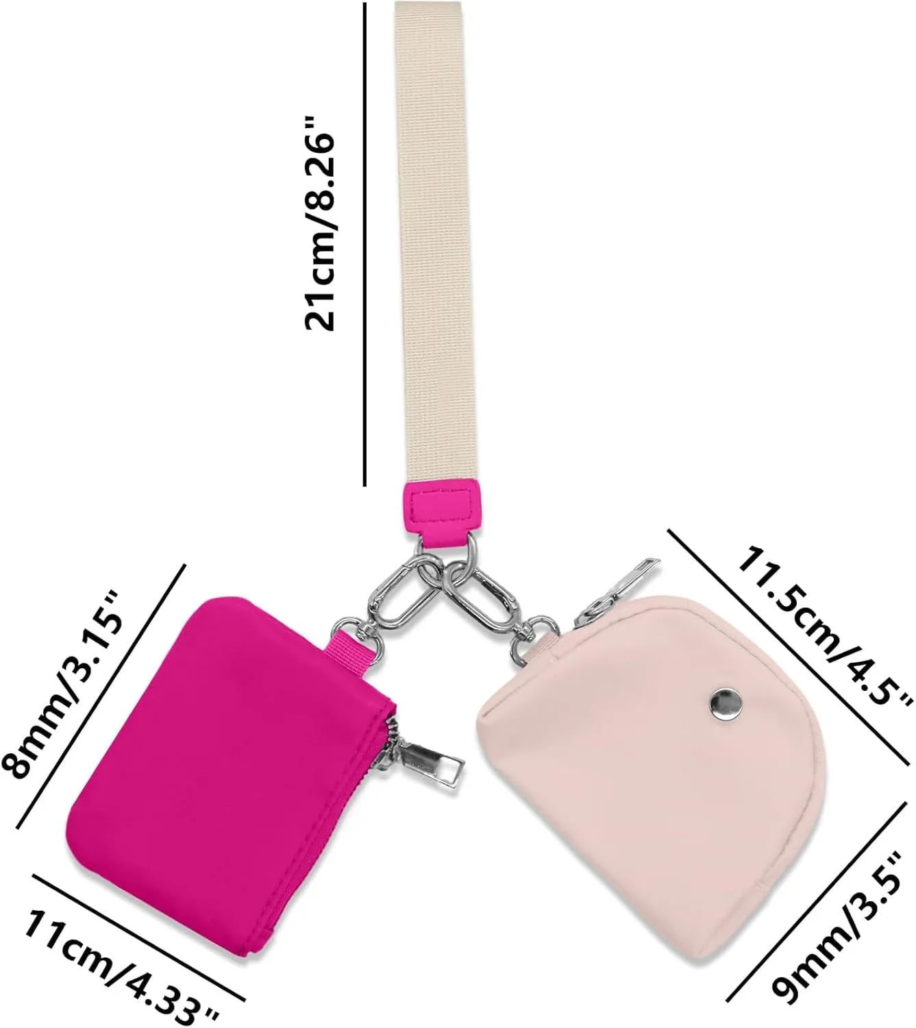 Keychain Wristlets Wallets,ULIFESTAR 1PCS Mini Zip Around Keychain Wristlets Wallets Small Portable Dual Pounch Wristlets Detachable Coin Purse Pocket Gifts for Women Travel Outdoors